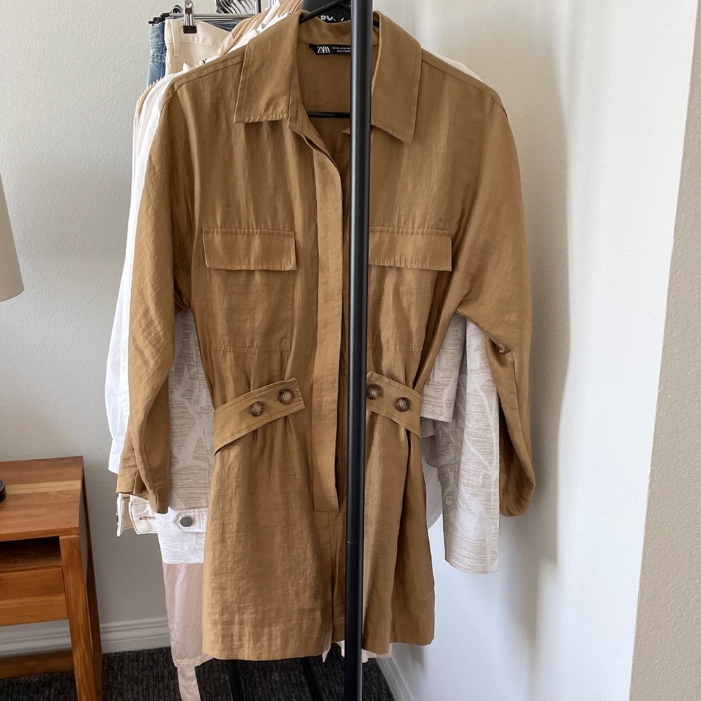 Zara Women's Brown Utility Romper